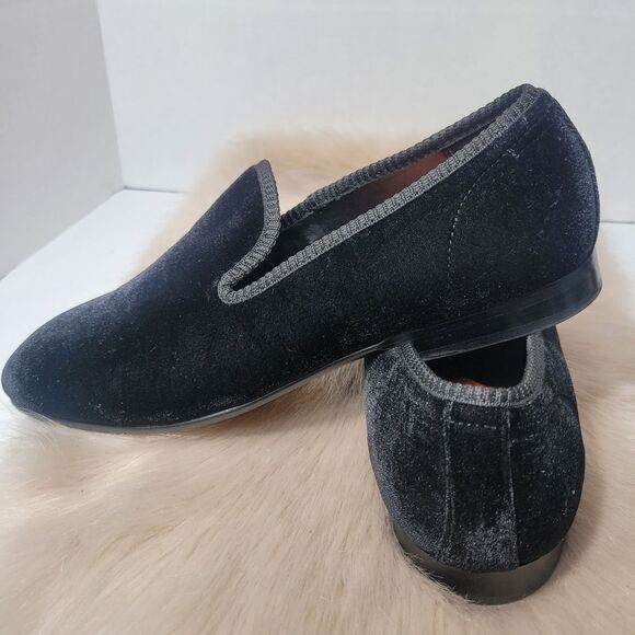 Tallia Tedaldo Men Slip On Smoking Loafers  Bordeaux Black  Velvet Size 10.5 main image 7